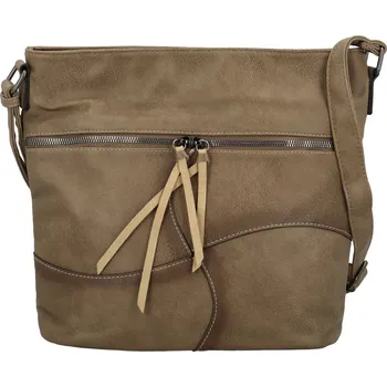 Kabelka Stylová dámská koženková crossbody kabelka Herta, khaki