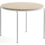 Konferenční stolek ASHLEY, Ø770 mm, výška 530 mm, bílá, bříza