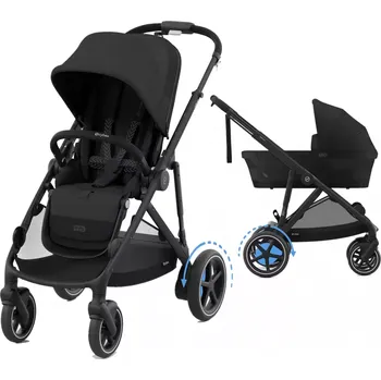 Kočárek CYBEX e-Gazelle S + Gazelle S Cot 2025 Moon Black (Black Frame)