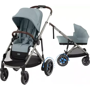 Kočárek CYBEX e-Gazelle S + Gazelle S Cot 2025 Stormy Blue (Taupe Frame)
