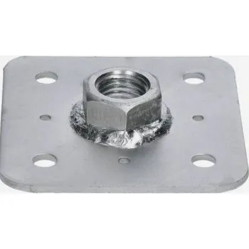 Matice matice svařená M24 BÍLÝ ZINEK+plotna 80x80