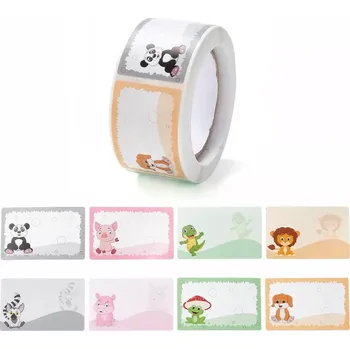 samolepka Dekorativní dětské samolepky jmenovky zvířátka - 100 ks