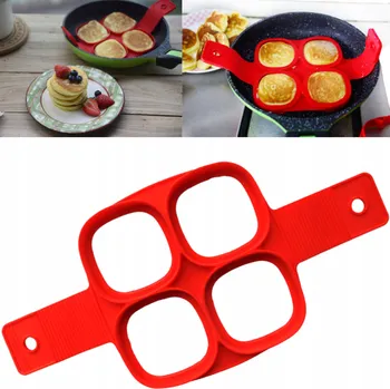 Pánev Pánev na palačinky MAXTECH Silikonová forma na vejce a omelety ČTVERCE 17 cm, nepřilnavý povrch