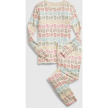 Pánské pyžamo Dětské pyžamo logo Gap - Kluci GAP hnědá | krémová 2143404