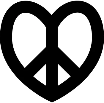 Samolepicí dekorace na vozidlo Samolepka na auto pacyfka srdce mír