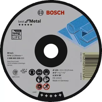 Příslušenství k brusce Kotouč řezný rovný Bosch, Best for Metal 125 mm x 1,5 mm, A 30 V BF