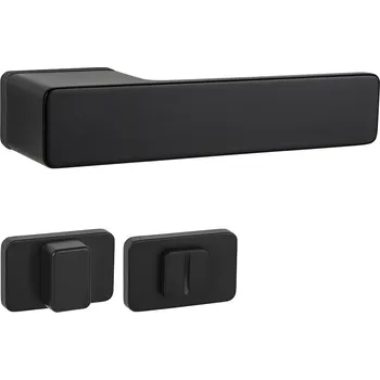 Dveřní kování MPK - GRANDERA - RT 38 - 55 mm, rozety WC, klika/klika BS - Černá matná