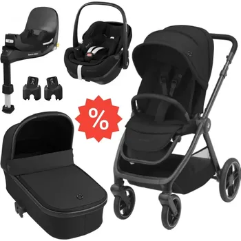 Kočárek Maxi Cosi Set Oxford + korba + adaptéry + autosedačka + základna 2024 Essential Black