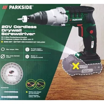 PARKSIDE Aku šroubovák na sádrokarton PTBSA 20-Li B2 – bez akumulátoru a nabíječky
