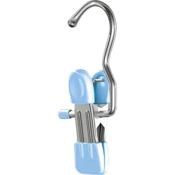 Sušák na prádlo Protiskluzové věšáky na oblečení s háčkem | Háček na oblečení, sušák prádla - Modrá - 1 ks