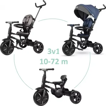 Dětská tříkolka QPLAY Tříkolka Rito star,skládací, věk 10-72 měsíců Blue