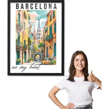 Obraz Obraz s rámem BARCELONA+ černý rámeček 50x70 do kuchyně, jídelny, ložnice