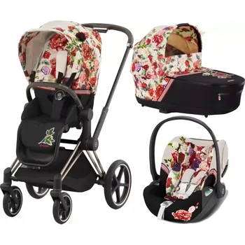 Kočárek CYBEX Rám Priam 4.0, Seat Pack, Lux Carry Cot + Cloud T i-Size Spring Blossom 2025 Light