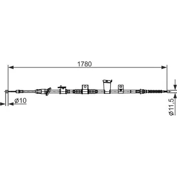 Lanko parkovací brzdy Tažné lanko, parkovací brzda BOSCH 1 987 482 570