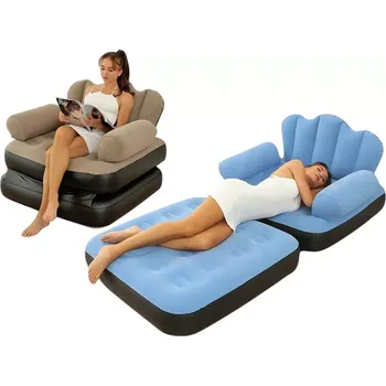 Křeslo Nafukovací gauč 2v1 – křeslo s opěrkami a rozkládacím lůžkem (daybed)