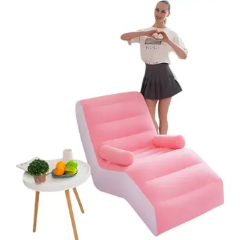 Křeslo Nafukovací křeslo s područkami – pohodlná lehátková sada s pumpou - růžová