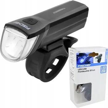 Cyklosvítilna PŘEDNÍ LED SVĚTLO NA KOLO 30 LUX USB - FISCHER