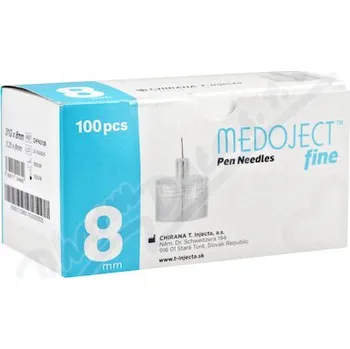 Injekční stříkačka MEDOJECT fine jehly do inzulin.per 31Gx8mm 100ks