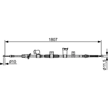Lanko parkovací brzdy Tažné lanko, parkovací brzda BOSCH 1 987 482 569