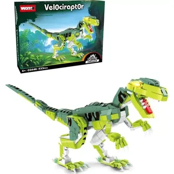 ostatní stavebnice Woma Stavebnice dinosaurus Velociraptor 41 cm – realistický model s pohyblivými klouby, 533 dílků