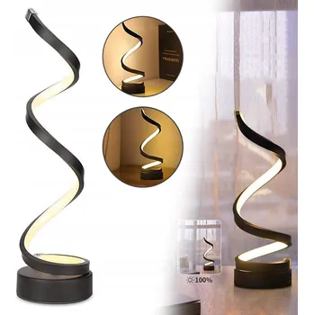 Lampička STMÍVATELNÁ SPIRÁLOVÁ LED STOLNÍ LAMPA, OCHRANA OČÍ, ČERNÁ NOČNÍ LAMPA