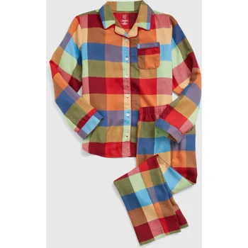 Pánské pyžamo GAP Dětské kostkované pyžamo - Holky GAP modrá | šedá | hnědá | tmavě červená | vícebarevná 2143745