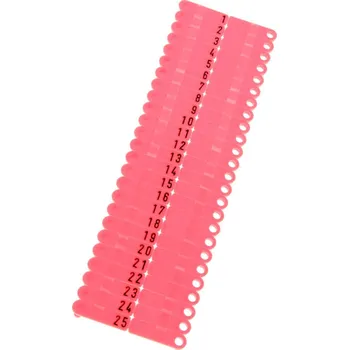 Ušní známky Twintag s popisem 50 ks, červené varianta 51-100