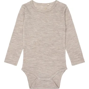 THE NEW SIBLINGS kojenecké body 5695 - Light Brown Melange Velikost: 68 MERINO VLNA