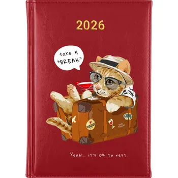 Kalendář Knižní kalendář 2026 A5 FunnyCase červený