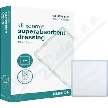 Krytí na ránu Superabsorpční obvaz Kliniderm 10x15cm 10ks