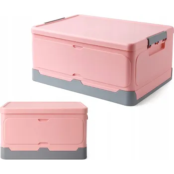 Úložný box Skládací úložný krabička / organizér, růžový (I145)