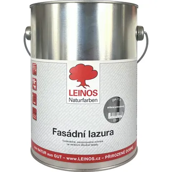 barva a nátěr na dřevo LEINOS 264.713 - Fasádní lazura antracit stříbrný 2,5lt
