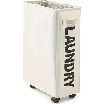 Koš na prádlo NoBi Skládací koš na prádlo s kolečky, bílá, LAUNDRY TYP 5