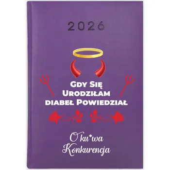 Kalendář Knižkový kalendář 2026 A5 Cute Cups fialový