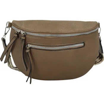 Ledvinka Módní dámská koženková kabelko-ledvinka Frieda, tmavě béžová