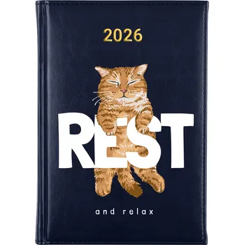 Kalendář Knižkový kalendář 2026 A5 FunnyCase modrý