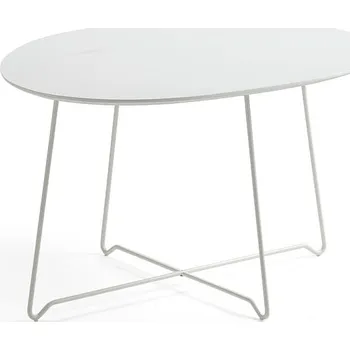 Konferenční stolek Konferenční stolek IRIS, oválný, 870x670 mm, bílá, bílá deska