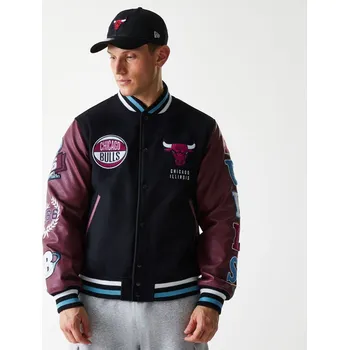 Pánská casual bunda Bunda New Era - NBA Patch Varsity Jacket - Chicago Bulls - Black velikost XXL