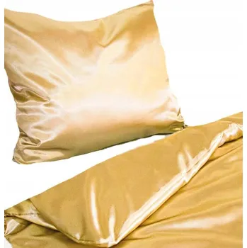 Povlečení Saténové Povlečení 140+1x70 MOKER zlaté