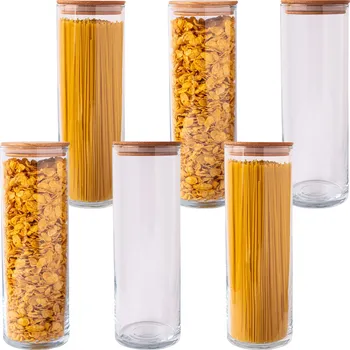 Zavařovací sklenice 1830ml 6 ks velká skleněná zavařovací sklenice kuchyňská nádoba na špagety, skladování