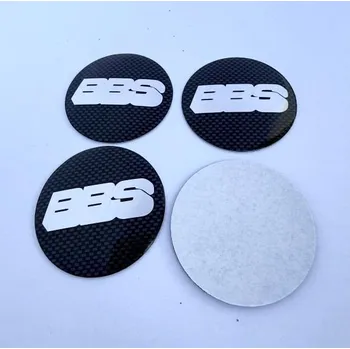 Poklice na kolo BBS znaky na poklice samolepka BBS 60 mm carbon
