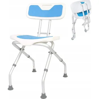 Koupelnové sedátko Taburet Medica, nastavitelná výška 37-41 cm, nosnost 150 kg, s opěrkou