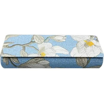 Pouzdro na brýle Vyšívané pouzdro na brýle s držákem | pouzdro na brýle, držák brýlí - Modrý