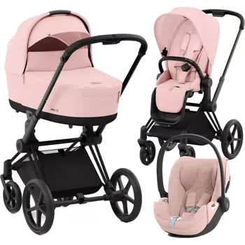 Kočárek CYBEX Rám Priam 4.0, Seat Pack, Lux Carry Cot + Cloud T i-Size Plus 2025 Peach Pink