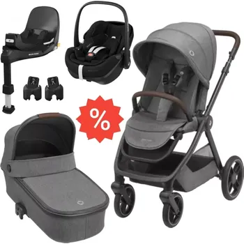 Kočárek Maxi Cosi Set Oxford + korba + adaptéry + autosedačka + základna 2024 Select Grey