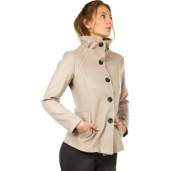 Dámský kabát TopMode Dámský krátký flaušový kabát 896209 bílá XL