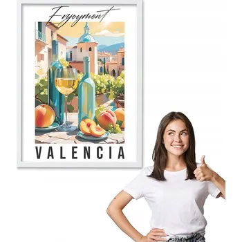 Obraz Obraz s rámem, motiv město VALENCIA + bílý rámeček 40x50 do kuchyně, jídelny