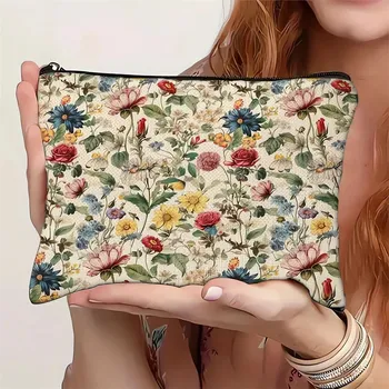 Kosmetická taška Kosmetická taštička s květinovým motivem | kosmetická taška, makeup organizér - Styl 9
