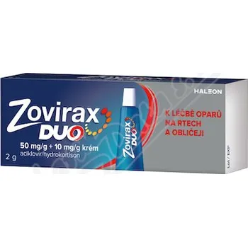 Lék na kožní problémy, vlasy a nehty Zovirax Duo 50mg/g+10mg/g crm 1x2g II