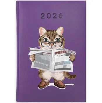 Kalendář Knižní kalendář 2026 A5 FunnyCase fialový